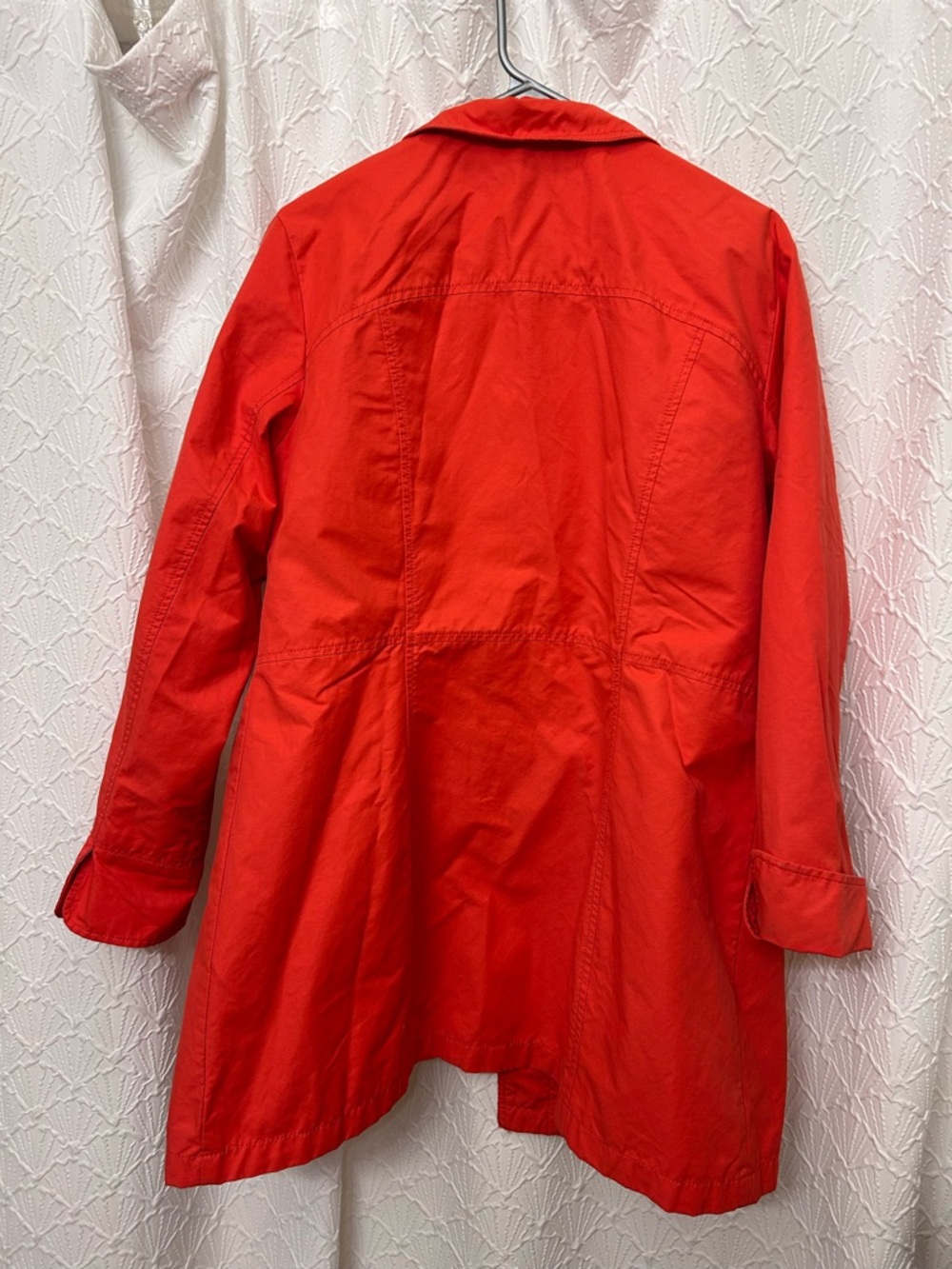Eddie Bauer Bright Orange/Red Lightweight Rain Coat - Picture 3 of 5